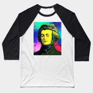 Adam Mickiewicz Colourful Portrait | Adam Mickiewicz Artwork 7 Baseball T-Shirt